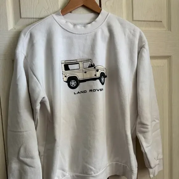 Land Rover Sweatshirt Mens small graphic car white streetwear casual - Picture 3 of 5